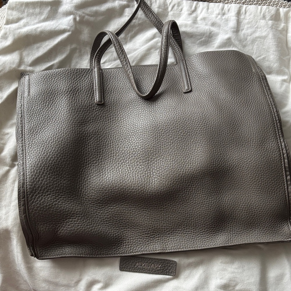 Auxiliary Charcoal Leather Carryall